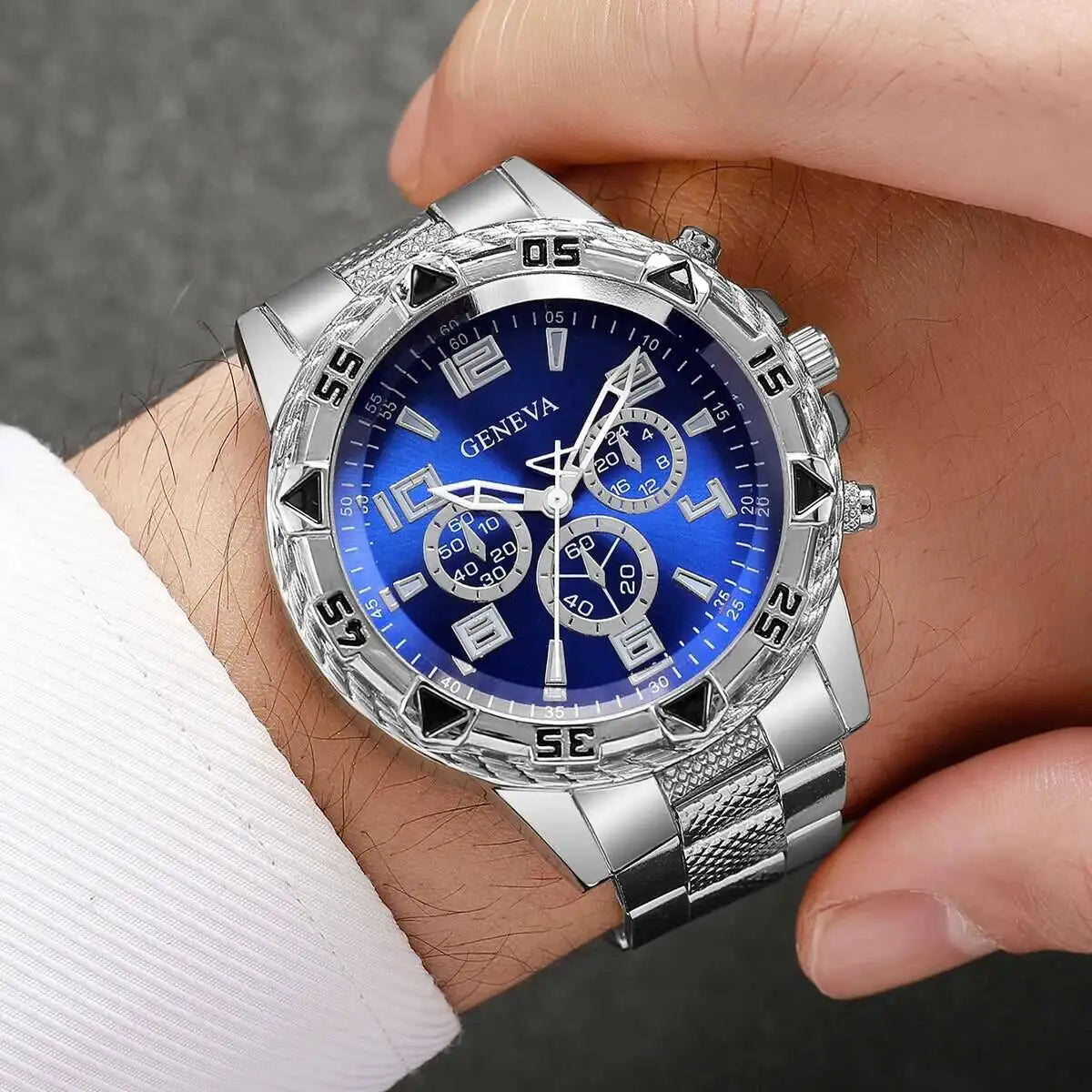 1/4PCS Fashion Business Men Watch Luxury Big Dial Mens Quartz Wristwatches Clock Gift Reloj Hombre（Without Box）