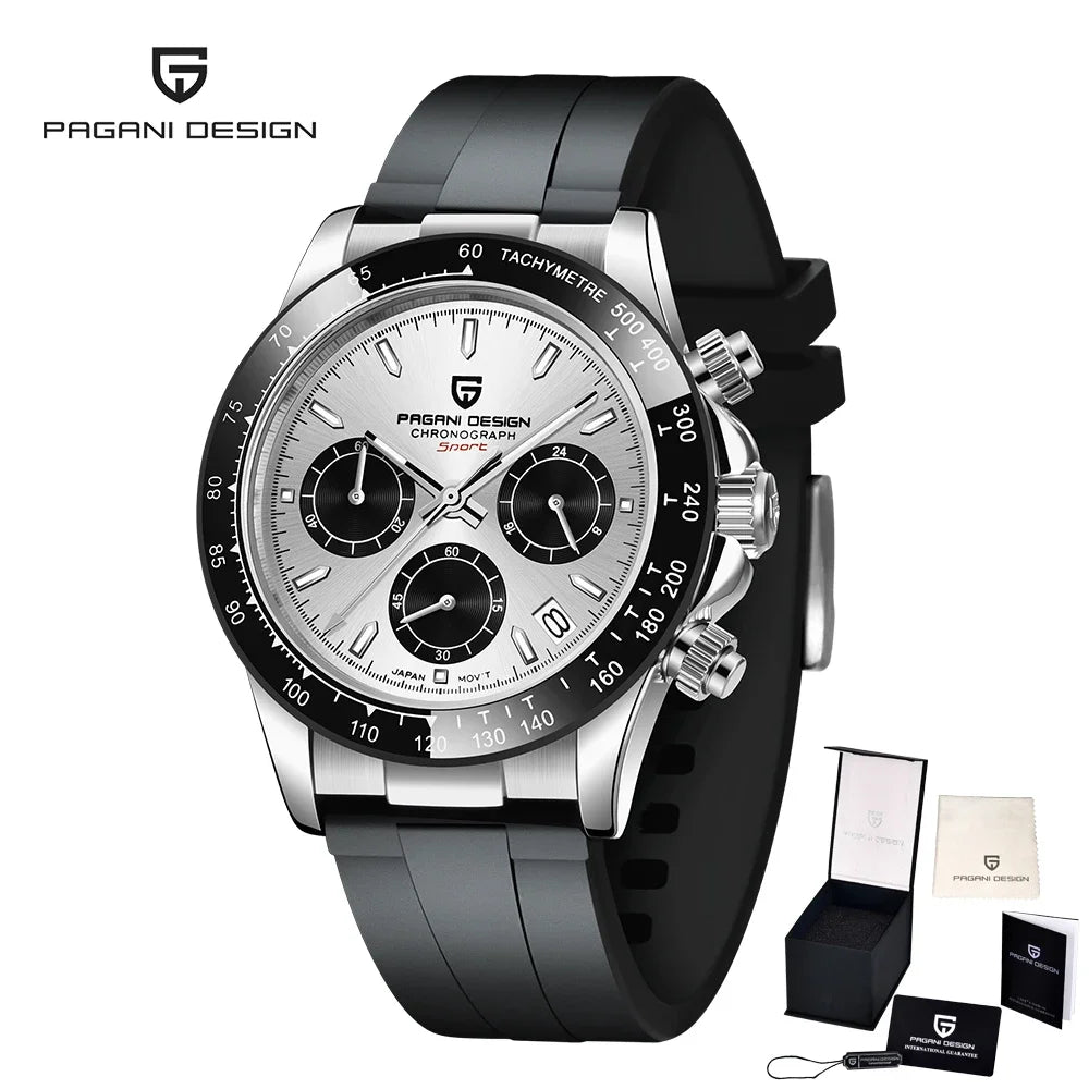 2026 New PAGANI DESIGN PD-1664 Meteorite Dial Fashion Men Quartz Wristwatches 100M Sapphire Glass Chronograph relogio masculino