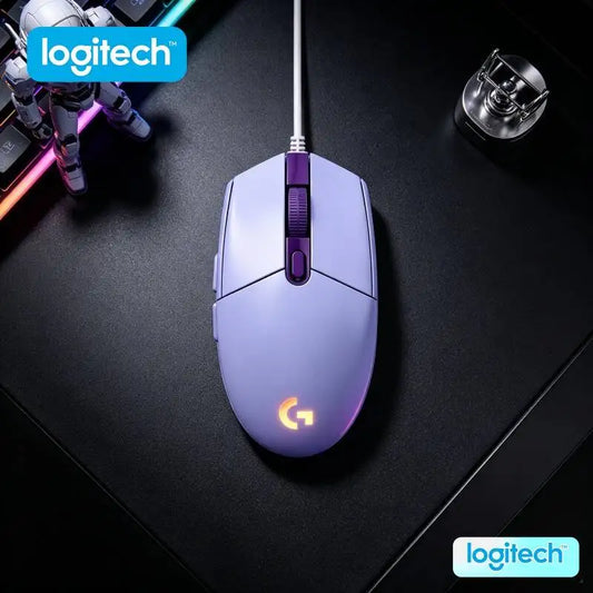 Logitech G203 LIGHTSYNC žična miška, senzor 8000 DPI, RGB Sync, 6 gumbov, mehansko napenjanje, dvojna uporaba za pisarno in gaming
