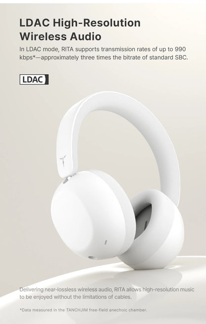 TANCHJIM RITA HiFi Bluetooth Headset Wireless/Wired LDAC ANC・ENC 40mm DMT5 Dynamic Driver Bluetooth 6.0 + 3.5mm Gaming Over-Ear