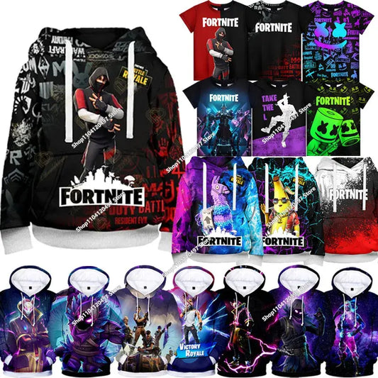 Children's Clothing Autumn Pullover T-shirt Hoodie New Fortnite Kids' Casual Wear Comfortable Streetwear