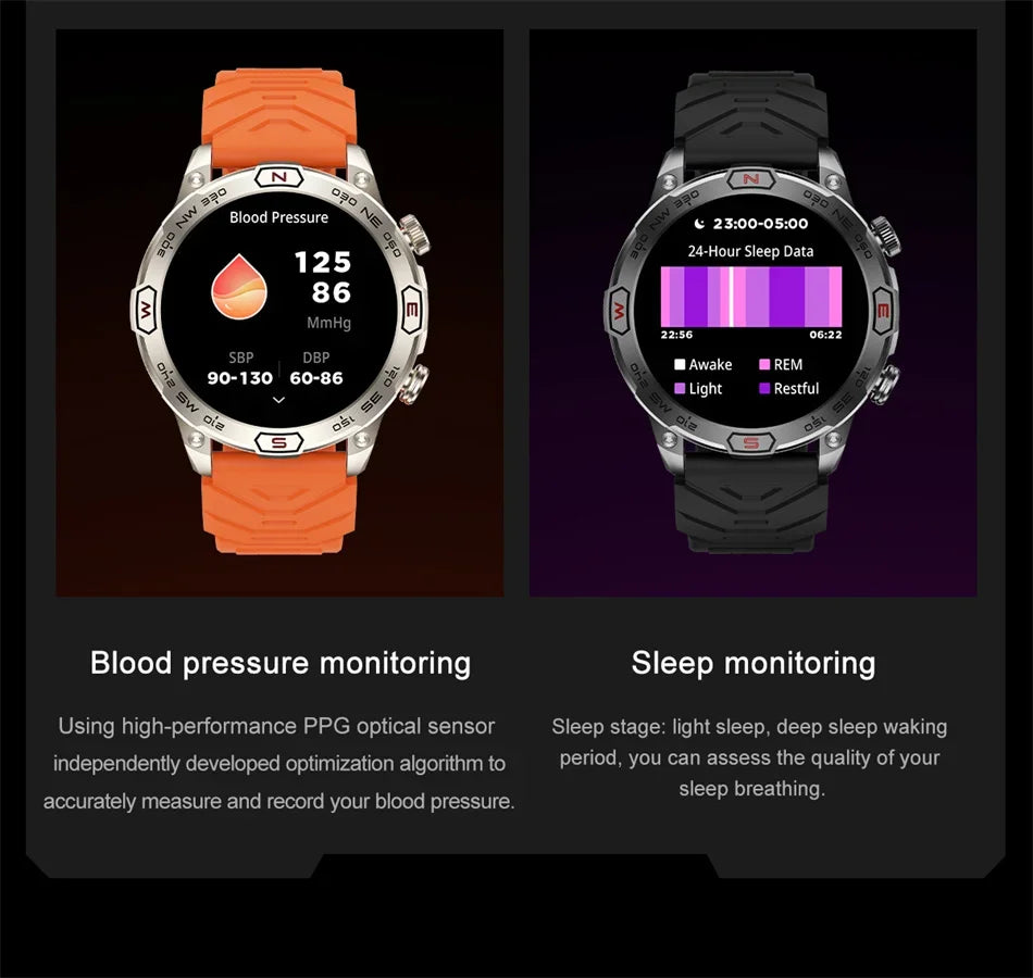 Men's Fashion Outdoor Sport GPS Smart Watch with AMOLED HD Screen, Heart Rate Monitor, and Waterproof Features