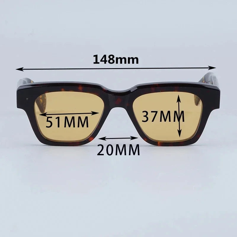 JMM Fellini Sunglasses Square High Quality High Street Punk Uv400 Men and Women Eyeglasses for Optical Prescripiton with Case
