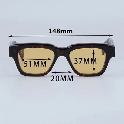 JMM Fellini Sunglasses Square High Quality High Street Punk Uv400 Men and Women Eyeglasses for Optical Prescripiton with Case