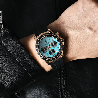 2026 New PAGANI DESIGN PD-1664 Meteorite Dial Fashion Men Quartz Wristwatches 100M Sapphire Glass Chronograph relogio masculino