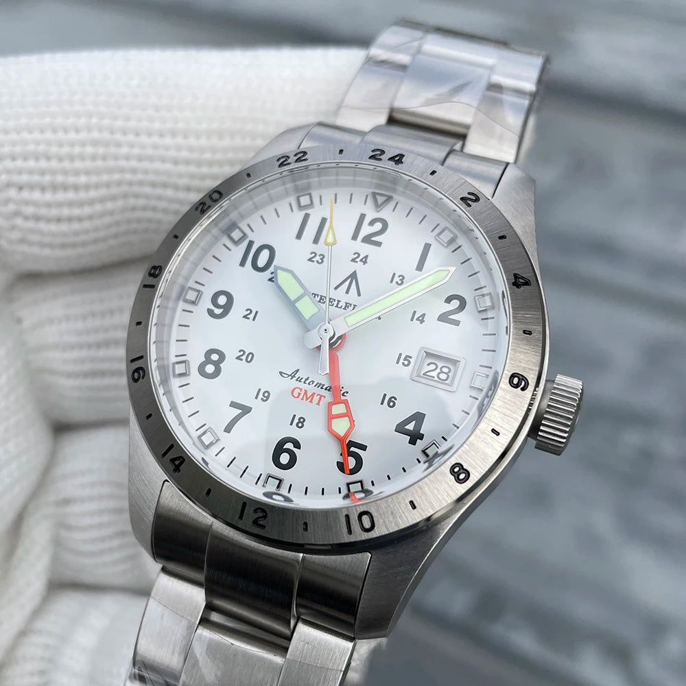 STEELFLIER Ufficiale SF792 GMT Orologio da polso meccanico Movimento NH34 Super BGW9 C3 Luminoso Impermeabile fino a 200 m Orologio da immersione di lusso da uomo