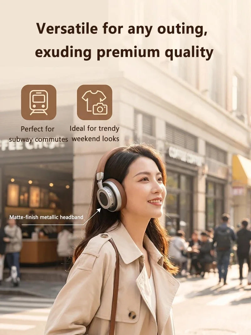 Casque Bluetooth Lenovo rétro, supra-auriculaire, avec boutons physiques, casque sans fil, coussinets d'oreille spacieux, écouteurs stéréo pour les trajets quotidiens.