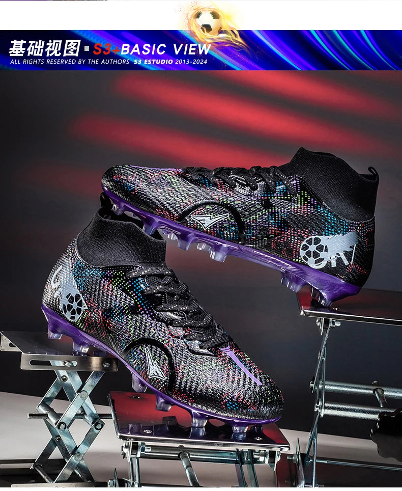 Nieuwe voetbalschoenen voor heren, ademende trainingsschoenen met noppen voor gras, lange spikes voor wedstrijden, indoor sneakers, ultralicht, dropshipping