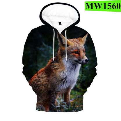 Sudaderas con capucha y sudaderas casuales con estampado 3D de zorro, cómodas y originales, estilo hip hop popular, para hombre/mujer y adulto/niño