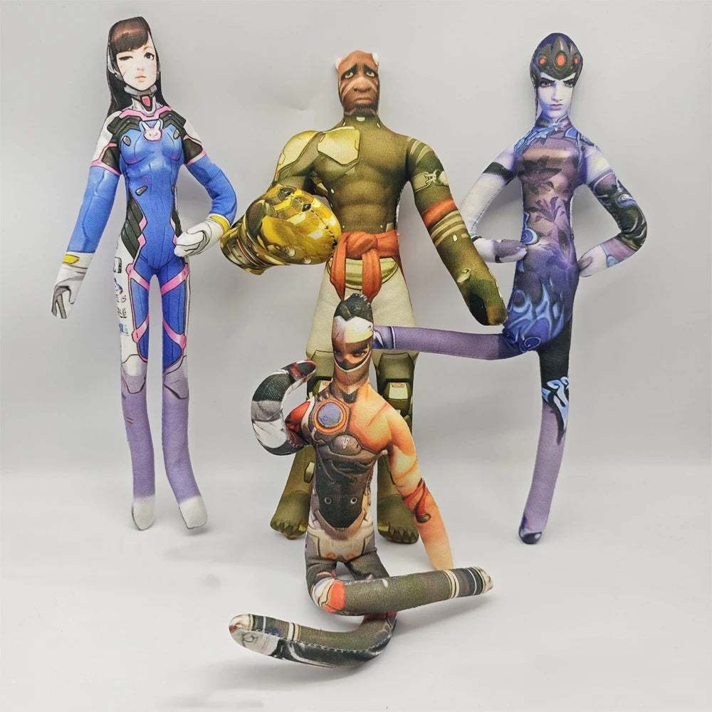 26cm Anime- und Gaming-Plüschfigur mit flexiblem Drahtkörper in verschiedenen Posen – Overwatch D.Va / Doomfist / Genji / Widowmaker, Plüschpuppe