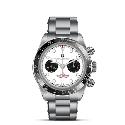 Vyriškas laikrodis „PAGANI DESIGN“ „Panda“ – prabangus kvarcinis chronografas, atsparus vandeniui, safyro stiklas su antirefleksine danga, šviečiantis sportinis laikrodis