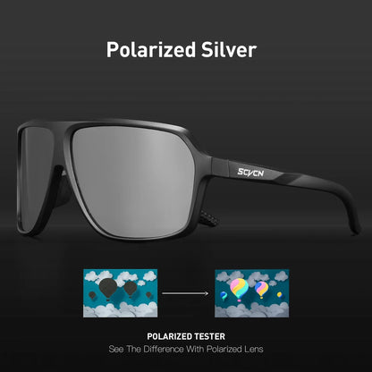 Scvcn Polarized Fishing Sunglasses Outdoor Sport Entertainment Glasses Outdoor Cycling Road Bike UV400 Protective Frame Glasses