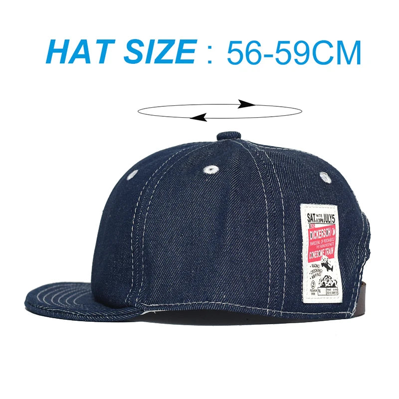 Four Seasons Fashion Short Brim Denim Baseball Cap Men Women Dad Hat Adjustable Trucker Style Low Profile Caps