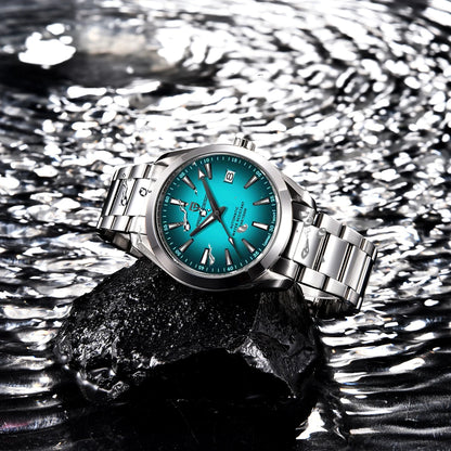 Reloj de lujo para hombre PAGANI DESIGN – Modelo automático mecánico (calibre 8215), de acero inoxidable, hermético, con indicador de fecha y agujas luminiscentes