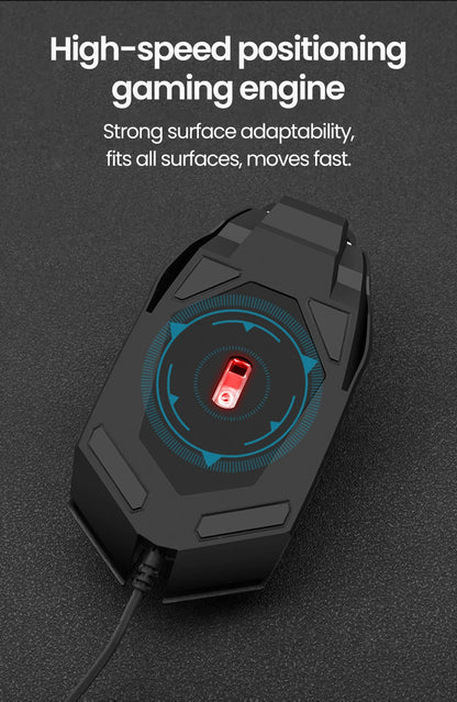 Ενσύρματο RGB Gaming Ποντίκι USB με Οπίσθιο Φωτισμό, Αθόρυβη Λειτουργία, LED Φωτισμό, 1600DPI, για Desktop PC, Notebook, Υπολογιστή, Σπίτι και Γραφείο