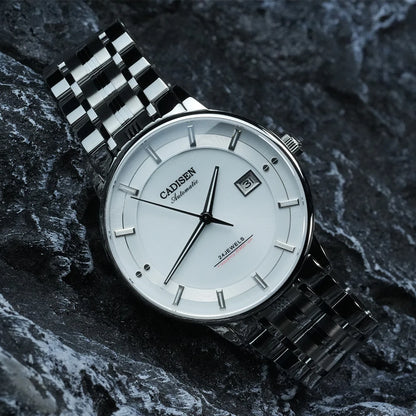 CADISEN Ultra-thin Mechanical Wristwatch Japan MIYOTA 9015 Top Brand Luxury Single-dome Sapphire Crystal Automatic Watch Man