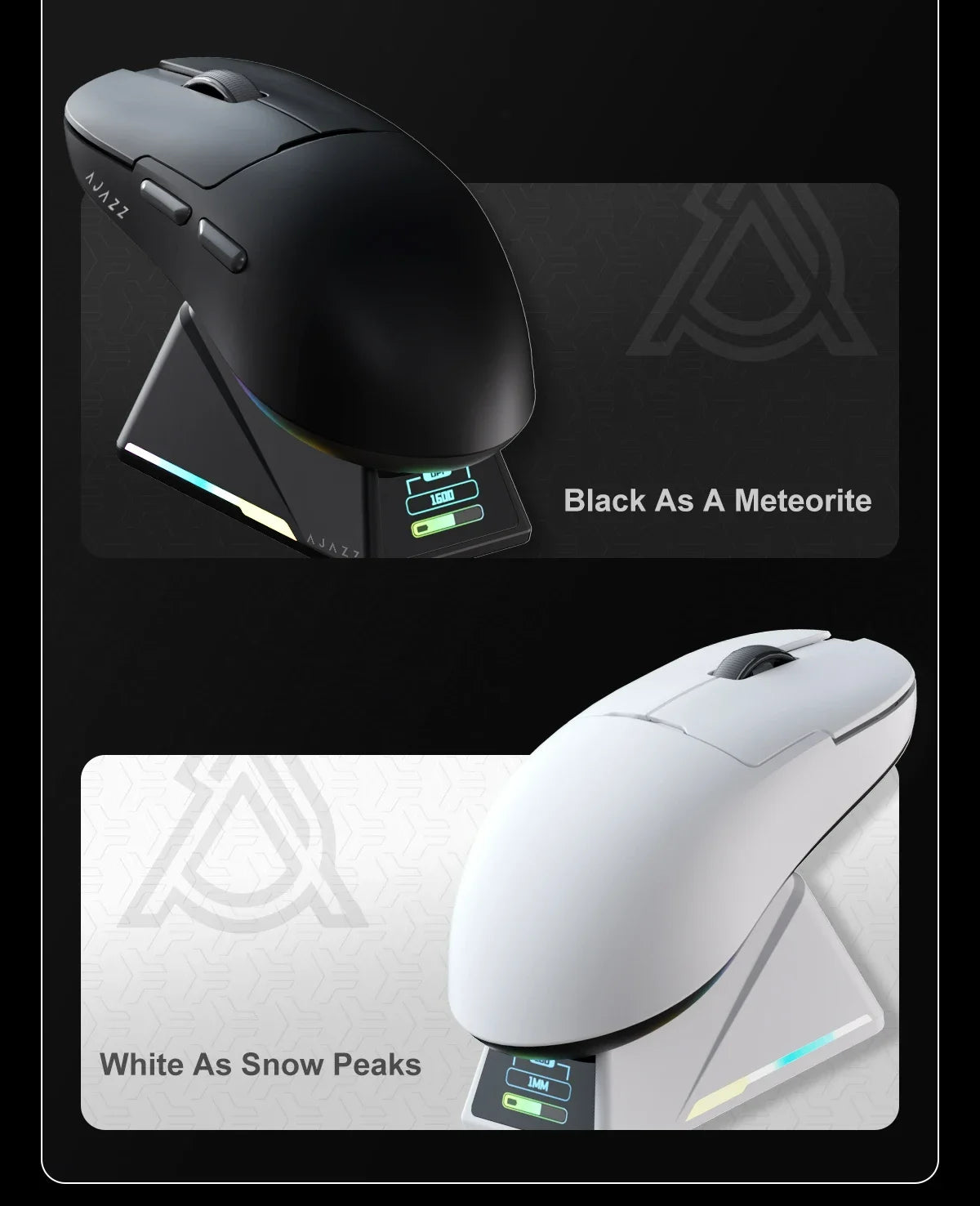 Ajazz AJ159 PRO/APEX Gaming-Maus 8000Hz Abtastrate Paw3950 Farbdisplay Magnetischer Standfuß AJ159P Büro & Gaming