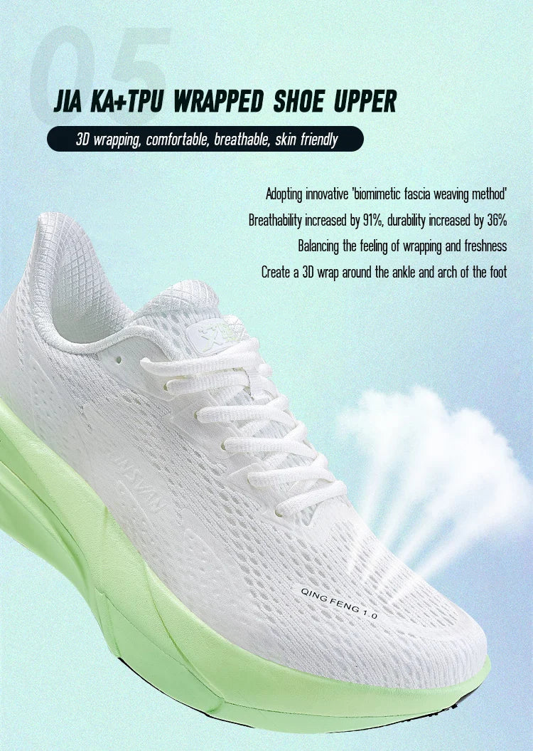 IRUNSVAN Carbon Fiber Sneakers für Einsteiger/Fortgeschrittene, atmungsaktive und bequeme Trainings-Laufschuhe mit dicker Sohle, unisex 130
