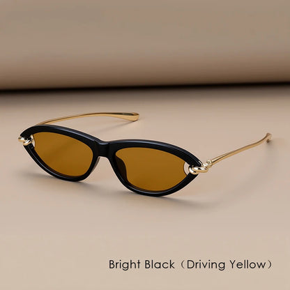 Trendy Luxury Brands Women's Cat Eye Tortoiseshell Sunglasses UV400 Oval Glasses For Woman Fashion Designer Classical Glasses