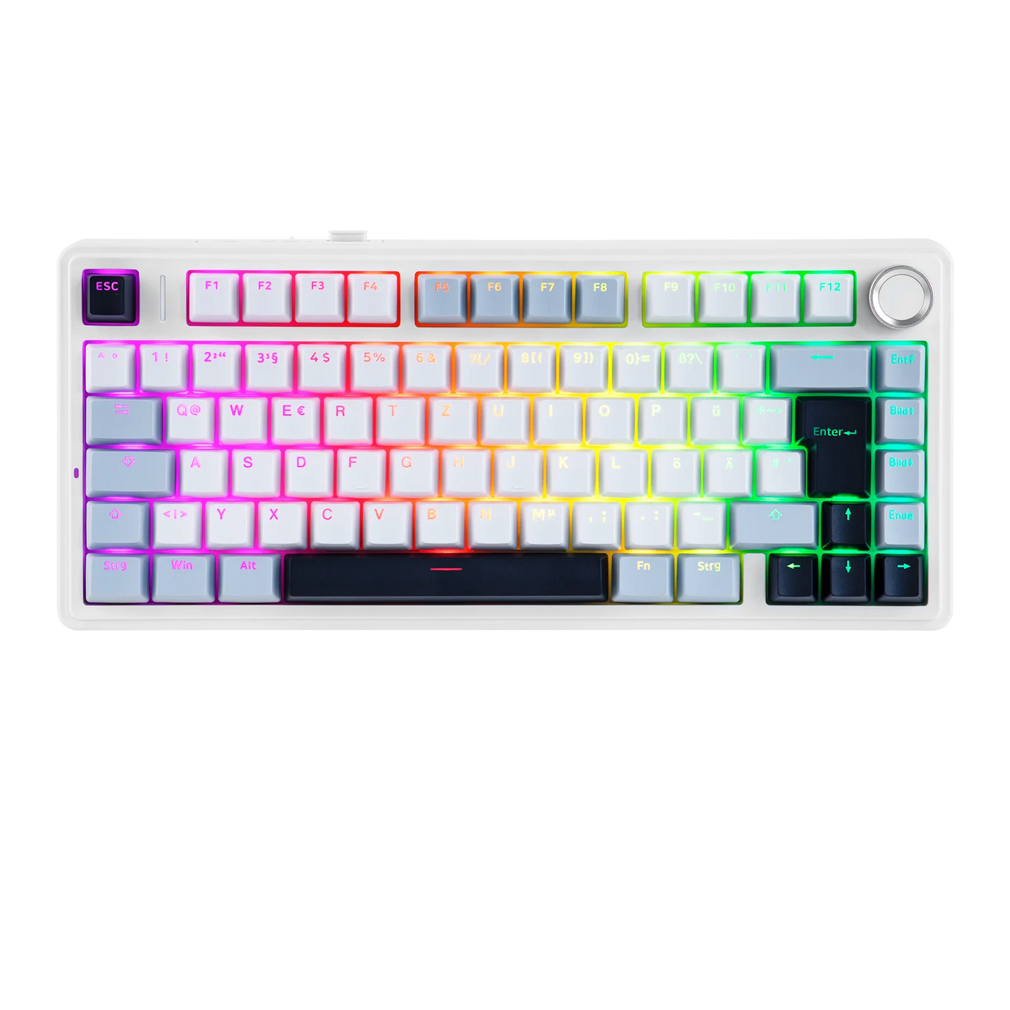 Teclado mecánico inalámbrico EPOMAKER x AULA F75 ISO-DE con conectividad trimodo, distribución alemana QWERTZ y batería de 4000 mAh