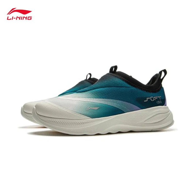 LI-NING SOFT GO 2 Zapatillas de senderismo sin cordones para hombre, suaves, con tacón grueso, cómodas, resistentes y deportivas casuales AGLV005