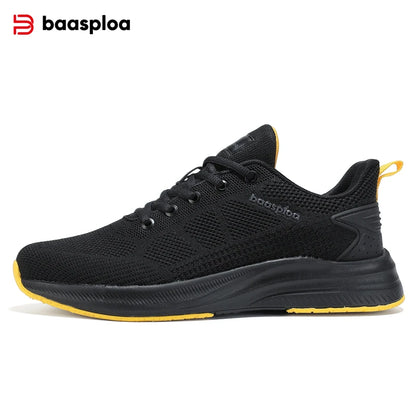 Baasploa Men Running Shoes Brand Male Designer Mesh Casual Sneakers Lightweight Lace-Up New Male Outdoor Sports Tennis Shoe