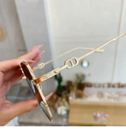 New Sunglasses Women Rimless Square Sun Glasses Luxury Ladies Fashion Personality Shades Gradient Eyewear UV400 Gafas De Sol