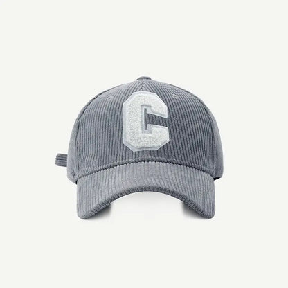 New Corduroy Baseball Cap Ladirs Fashion C Letter Snapback Hat Adjustable Casual Hip Hop Cap Men Outdoor fishing jogging