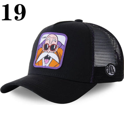 Casquette de baseball imprimée à l'effigie d'un personnage de l'anime Dragon Ball pour hommes et femmes – Casquette hip-hop – Casquette en maille pour camionneur – Protection solaire d'été pour les activités en plein air