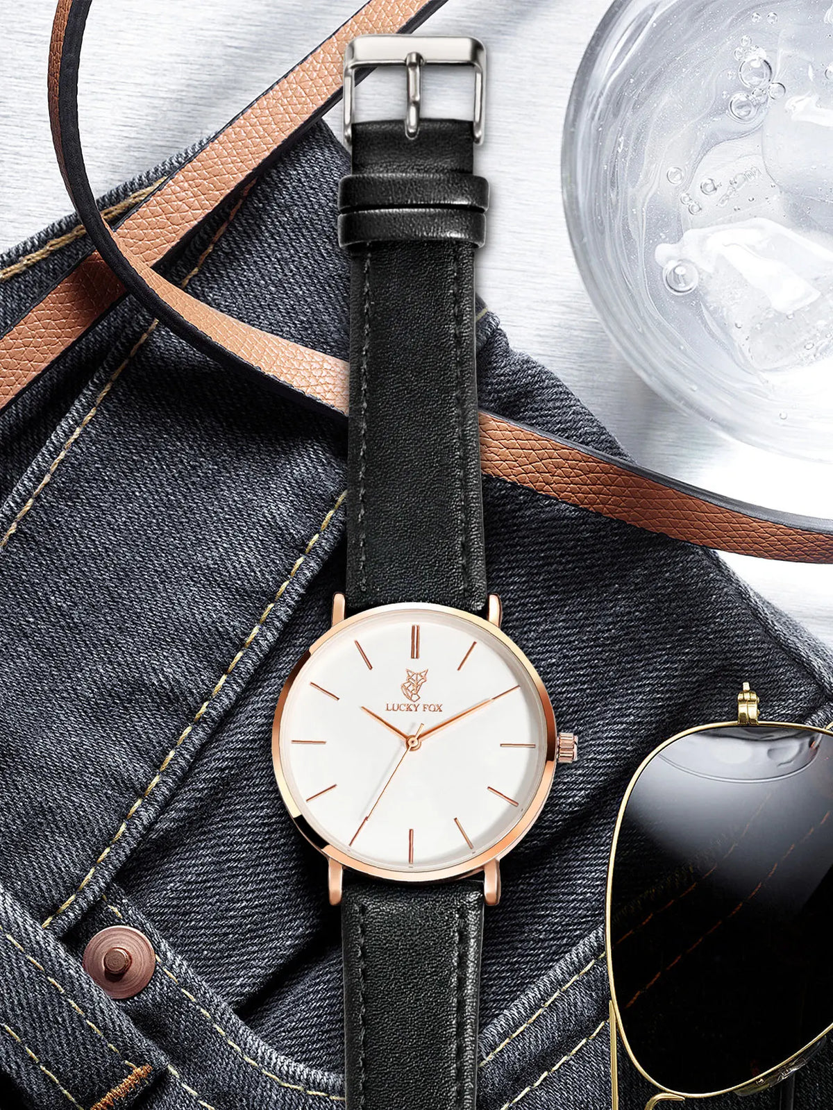 LUCKY FOX Classic Luxury Men Watch Simple Casual Men and Women Round Large Dial Quartz Watch Clock Gifts Men Reloj