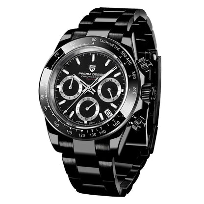 PAGANI DESIGN Men Exquisite Quartz Watch Luxury Choice VK63 Sapphire Mirror Stainless Steel Calendar Small Three-Pin Chronograph