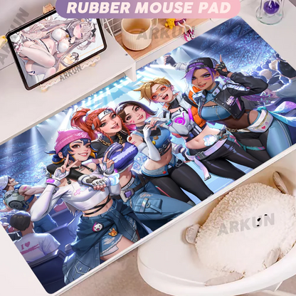 Moderna velika FPS 900x400 anime gaming djevojka Overwatch podloga za prijenosno računalo i ured, mekana gumena podloga za stol, XXL gaming podloga za miš