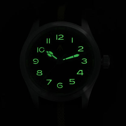 Relógio de Quartzo Vintage Militar Militado ML08 V2 com Movimento VH31, Vidro Duplo de Safira, Luminescência C3 BGW-9, Impermeável, 38mm