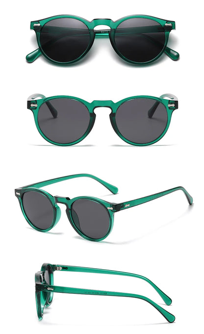Peekaboo polarized sunglasses for men korean fashion driving round sun glasses for women uv400 green brown summer accessories