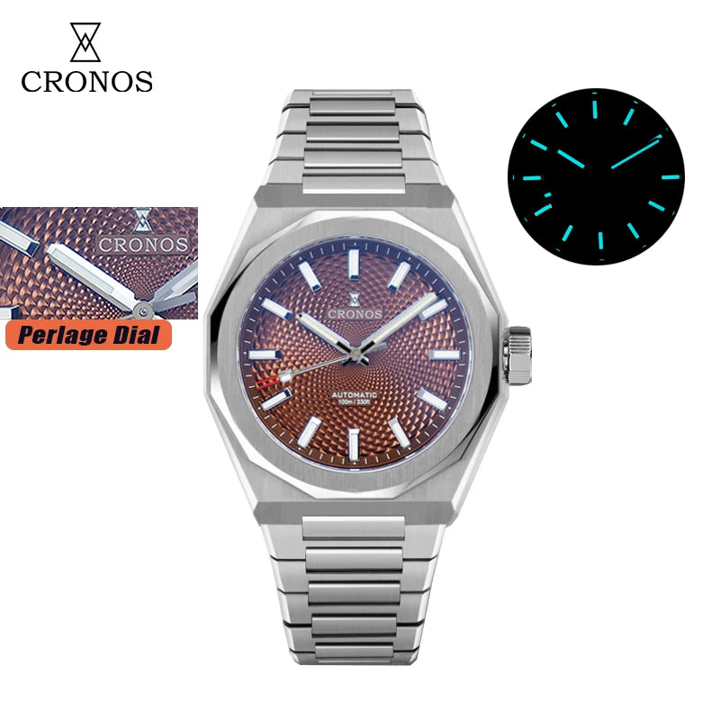 Cronos Luxury Men's Watch 36mm Automatic PT5004 Miyota 90S5 Wristwatches Sapphire 10ATM See-through Case Back L6050 men's watch