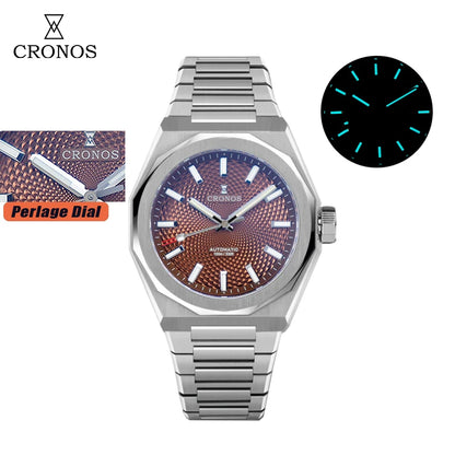 Cronos Luxury Men's Watch 36mm Automatic PT5004 Miyota 90S5 Wristwatches Sapphire 10ATM See-through Case Back L6050 men's watch