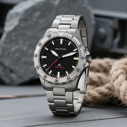 Militado ML16 Quartz Watch VH31 Sweep Movement Sapphire Super Luminova Watches Stainless Steel 200m Waterproof Wristwatch