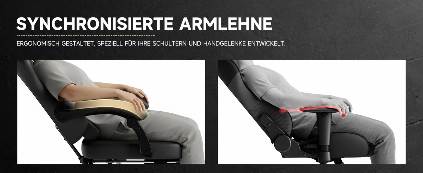 Sedia da gaming ergonomica PINGGO con poggiapiedi e massaggio, in pelle PVC, sedia da ufficio per gaming su PC, portata 150kg