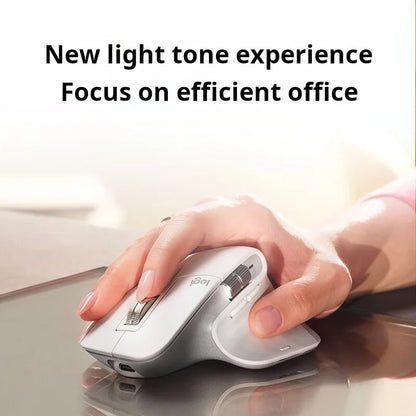 Mouse Logitech MX Master 3S wireless Bluetooth Softtone per ufficio, mouse ergonomico professionale per ufficio