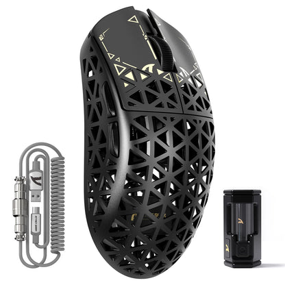 ATTACK SHARK R5Ultra Carbon Fiber Wireless 8K PAW3950MAX Gaming Mouse with 8K Coiled Cable,