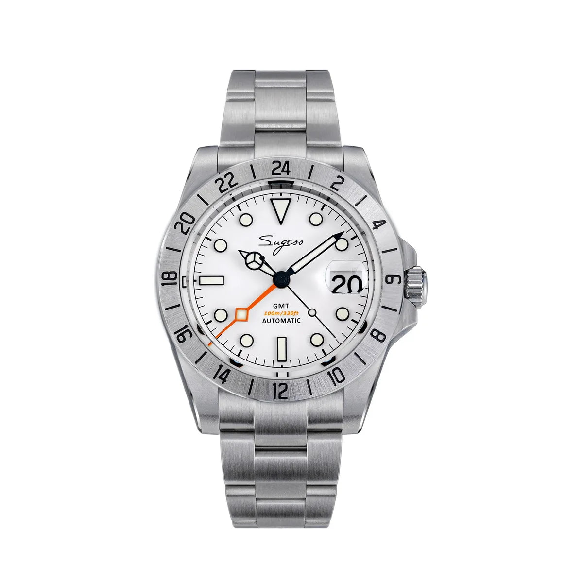 SEESTERN GMT Retro Watch for Men NH34 Automatic Movement Mechanical Wristwatches Sapphire Crystal Fine-tuning Pull Button S436