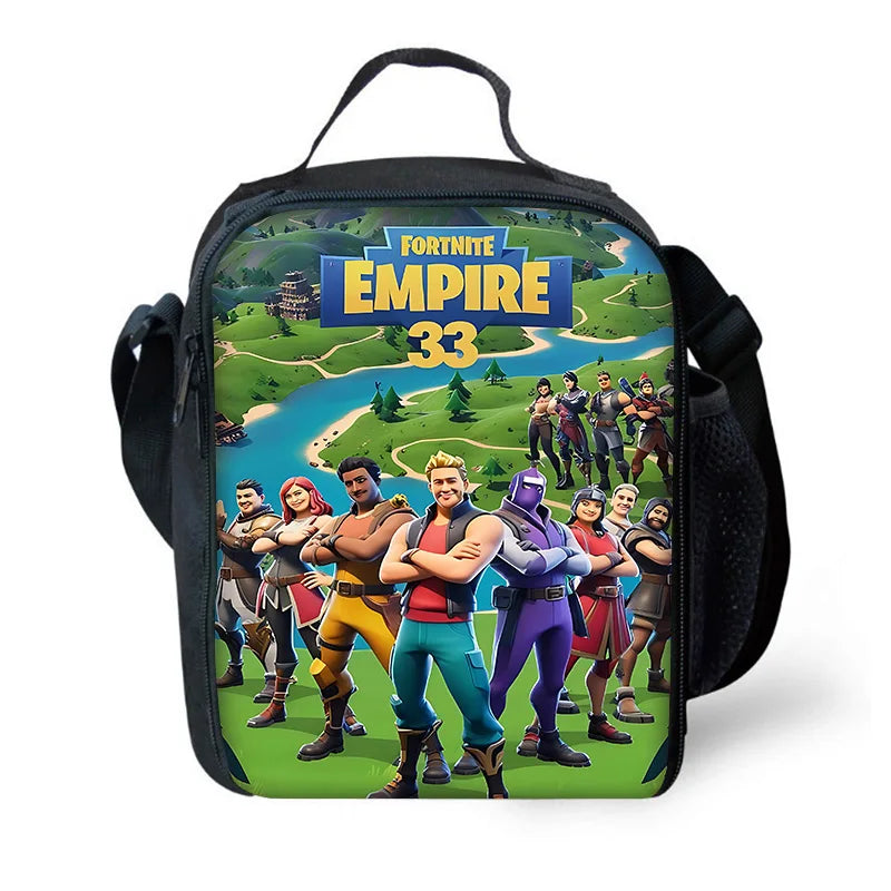 Classic Game FortniteS Child Insulated Large Capacity Bag for Boy Girl Student Outdoor Picnic Resuable Thermal Cooler Lunch Box
