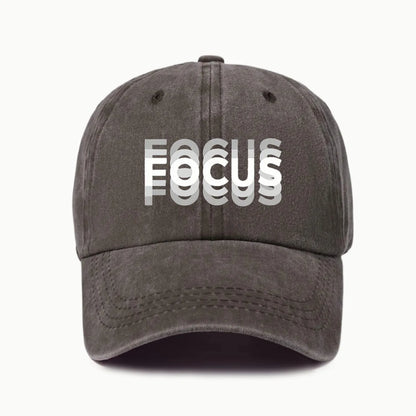 FOCUS Print Cap Washed Cotton Adjustable Classic Style Baseball Cap, Sports Duckbill Hat for Men and Women