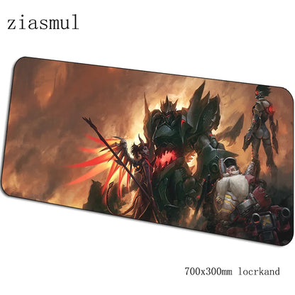 Overwatch pelės kilimėlis, animacinio stiliaus kompiuterio kilimėlis 700x300x3mm, didelis žaidimų pelės kilimėlis, Indie Pop klaviatūros kilimėlis PC žaidėjų stalui