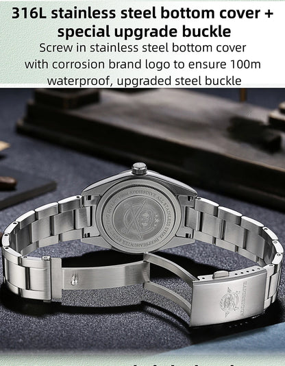 ADDIESDIVE 2024 New AD2066 Men's Watches Bubble Mirror Pot Cover Glass Stainless Steel Waterproof  Quartz Watch Man reloj hombre