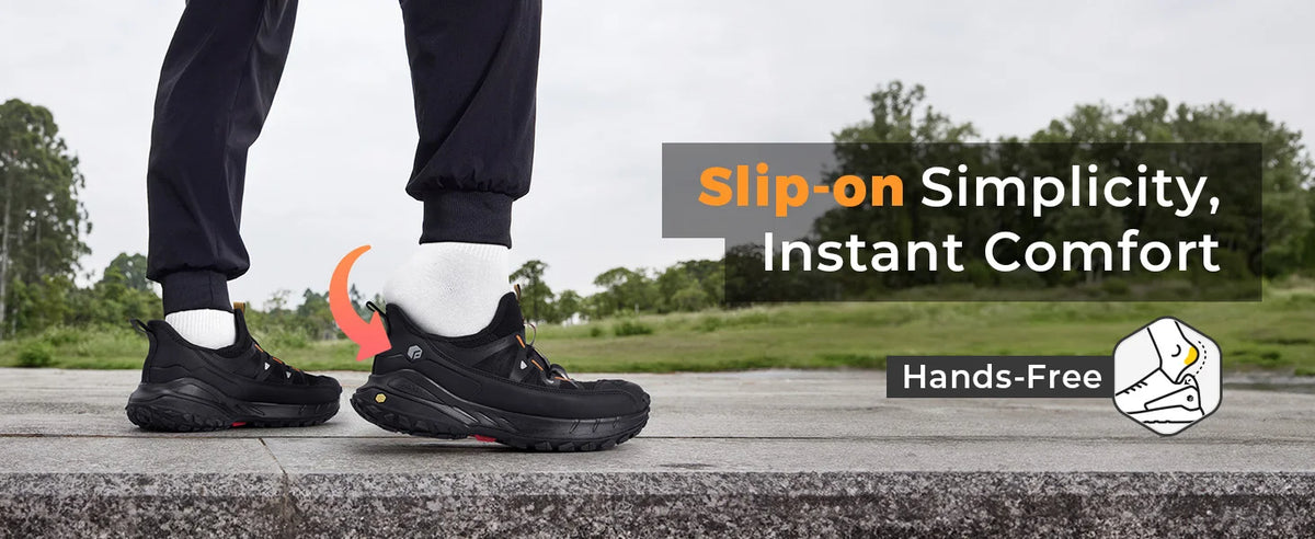 Fittington Wide Sneakers for Men Slip-on Hiking Shoes Soft Comfortable Men Running Shoe Slip Resistant Walking Shoes with Arch