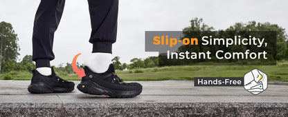 Fittington Wide Sneakers for Men Slip-on Hiking Shoes Soft Comfortable Men Running Shoe Slip Resistant Walking Shoes with Arch
