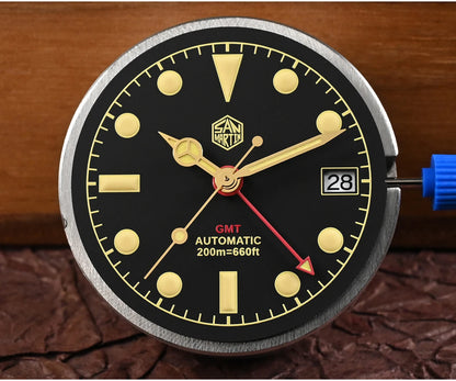 San Martin NH34 40mm GMT Luxury Sports Style Full Luminous Bidirectional Sapphire Bezel Automatic Mechanical Watch 20 Bar SN0005
