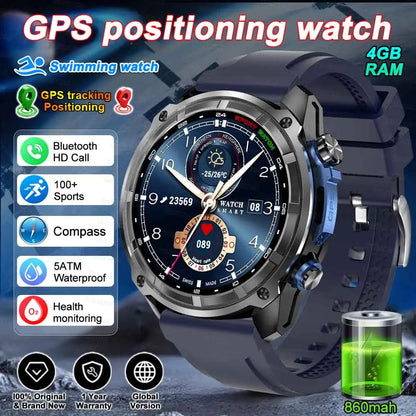 2026 New Military Smart Watch GPS Track Compass Altimeter Bluetooth Calling 860mAh Battery DTG1 Men Outdoor Sports SmartWatch