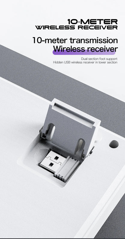 XUNFOX  TK100 wireless 2.4 keyboard Bluetooth dual-mode game silent office notebook universal keyboard